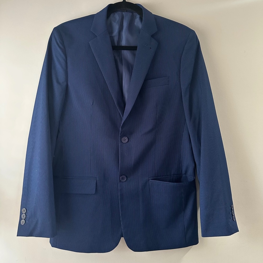 BOCACCIO‎ UOMO Navy Pinstripe Blazer Jacket Womens Size 18 Polyester Rayon